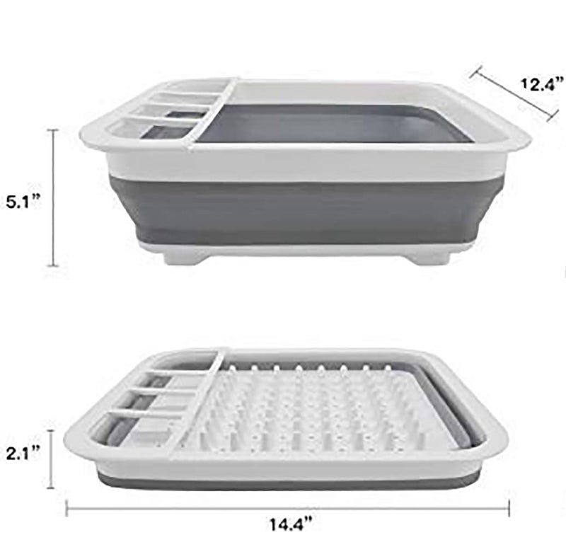 Ahyuan Collapsible Dish Drying Rack Portable Dinnerware Drainer Organizer for Kitchen RV Campers Travel Trailers Space Saving Kitchen Storage Rack Tray (Normal) - Image 5